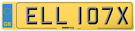 license plate preview showing the name Elliott