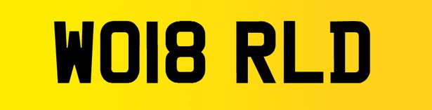 registration plate displaying WO18 RLD