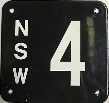 The Australian Number Plate NSW 4