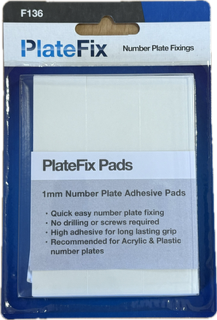 new reg number plates fixing kit - adhesive pads