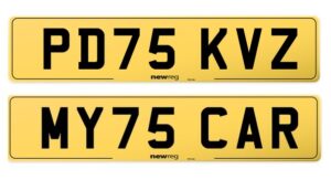 Standard number plates - PD75 KVZ & Private Number Plates - MY75 CAR