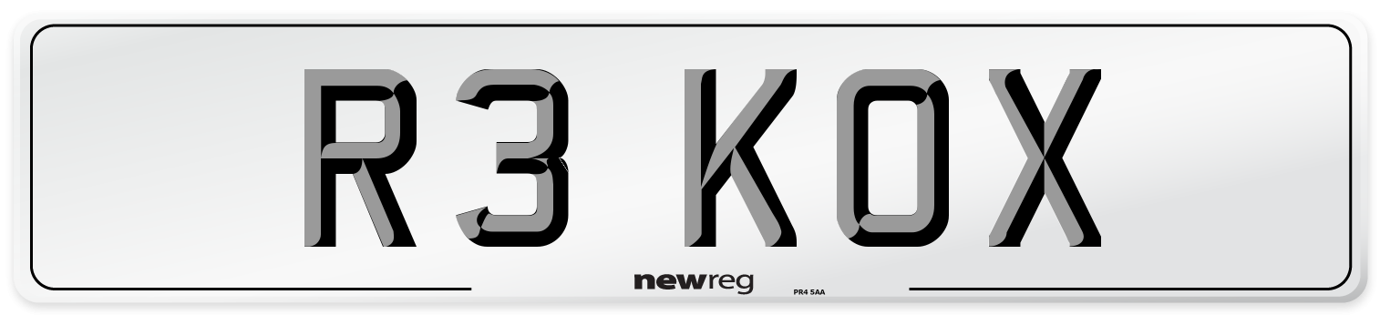 Information About R3 Kox Private Number Plate From New Reg